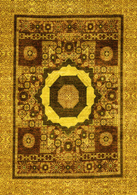 Abstract Yellow Modern Rug, abs2372yw