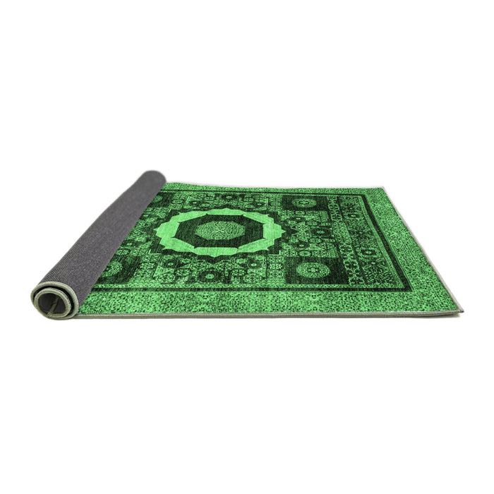 Sideview of Abstract Emerald Green Modern Rug, abs2372emgrn