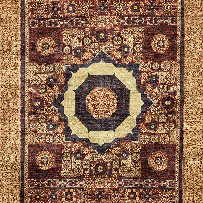 Machine Washable Abstract Orange Rug, wshabs2372