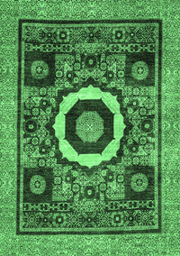 Abstract Emerald Green Modern Rug, abs2372emgrn