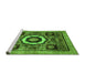 Sideview of Machine Washable Abstract Green Modern Area Rugs, wshabs2372grn