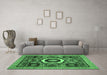 Machine Washable Abstract Emerald Green Modern Area Rugs in a Living Room,, wshabs2372emgrn