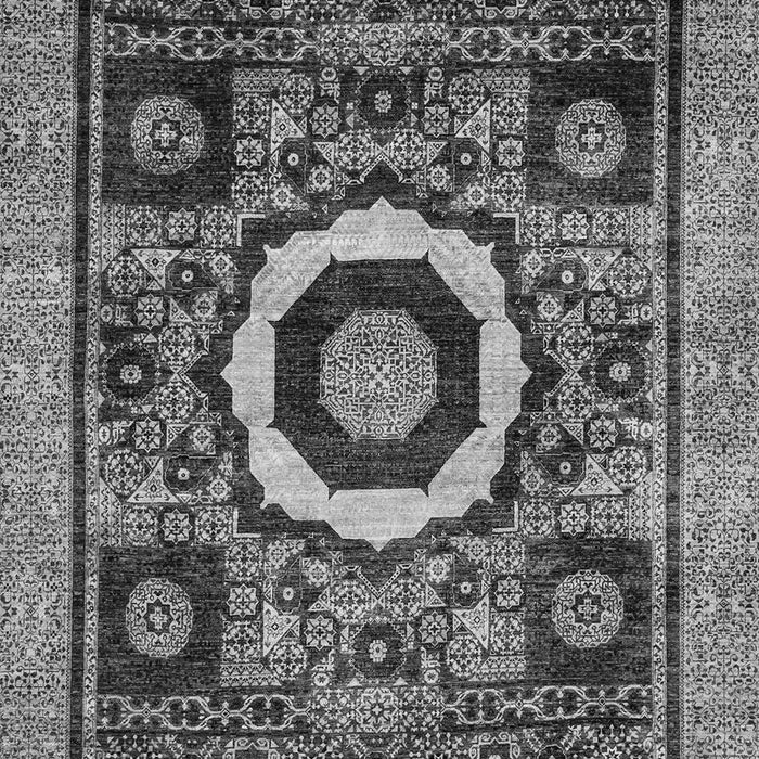 Machine Washable Abstract Gray Modern Rug, wshabs2372gry