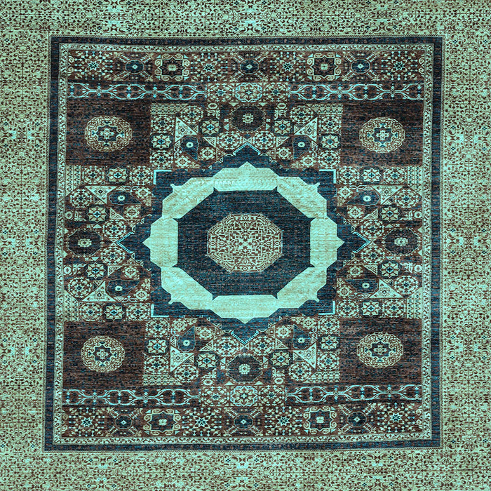 Square Abstract Light Blue Modern Rug, abs2372lblu