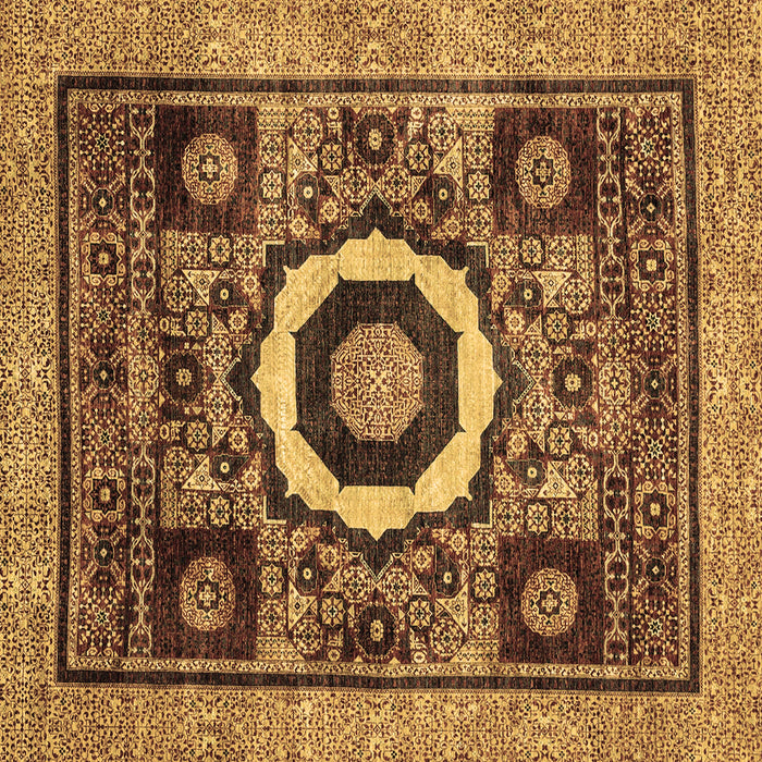 Square Abstract Brown Modern Rug, abs2372brn