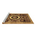 Sideview of Machine Washable Abstract Brown Modern Rug, wshabs2372brn