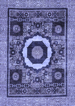 Abstract Blue Modern Rug, abs2372blu