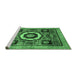 Sideview of Machine Washable Abstract Emerald Green Modern Area Rugs, wshabs2372emgrn