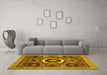 Machine Washable Abstract Yellow Modern Rug in a Living Room, wshabs2372yw