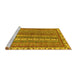 Sideview of Machine Washable Abstract Yellow Modern Rug, wshabs2373yw