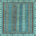 Square Machine Washable Abstract Light Blue Modern Rug, wshabs2373lblu