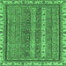 Square Abstract Emerald Green Modern Rug, abs2373emgrn