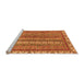 Sideview of Machine Washable Abstract Orange Modern Area Rugs, wshabs2373org