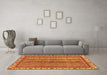 Machine Washable Abstract Orange Modern Area Rugs in a Living Room, wshabs2373org