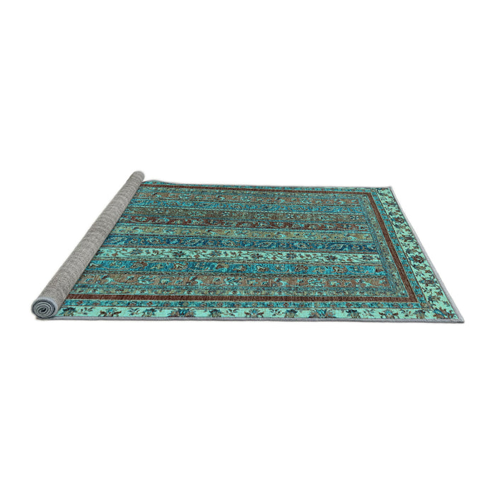Sideview of Machine Washable Abstract Light Blue Modern Rug, wshabs2373lblu