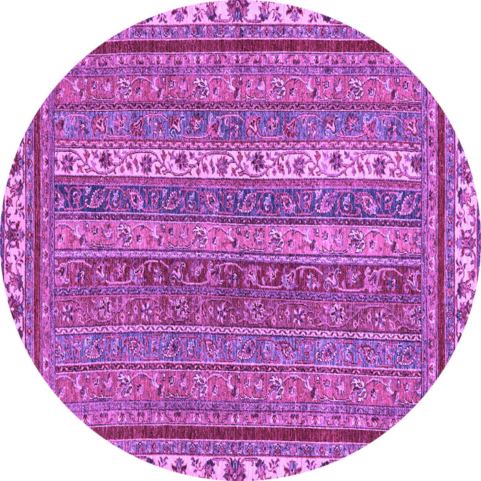 Round Machine Washable Abstract Purple Modern Area Rugs, wshabs2373pur