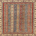 Square Abstract Brown Red Modern Rug, abs2373