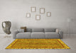 Machine Washable Abstract Yellow Modern Rug in a Living Room, wshabs2373yw