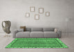 Machine Washable Abstract Emerald Green Modern Area Rugs in a Living Room,, wshabs2373emgrn