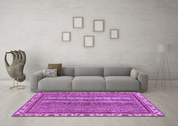 Machine Washable Abstract Purple Modern Area Rugs in a Living Room, wshabs2373pur