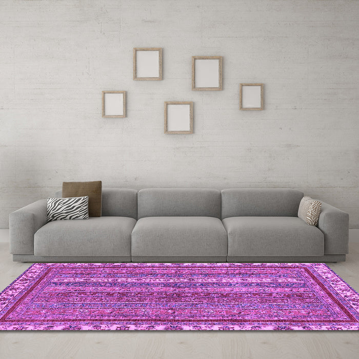 Machine Washable Abstract Purple Modern Area Rugs in a Living Room, wshabs2373pur