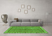 Machine Washable Abstract Green Modern Area Rugs in a Living Room,, wshabs2373grn