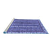 Sideview of Machine Washable Abstract Blue Modern Rug, wshabs2373blu