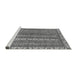 Sideview of Machine Washable Abstract Gray Modern Rug, wshabs2373gry