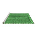 Sideview of Machine Washable Abstract Emerald Green Modern Area Rugs, wshabs2373emgrn