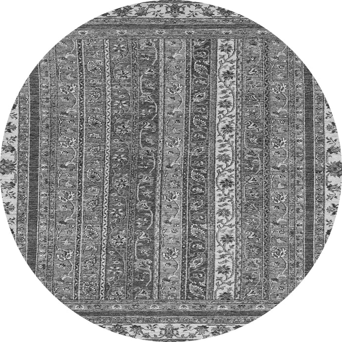 Round Machine Washable Abstract Gray Modern Rug, wshabs2373gry