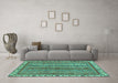 Machine Washable Abstract Turquoise Modern Area Rugs in a Living Room,, wshabs2373turq