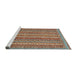 Sideview of Machine Washable Abstract Chestnut Red Rug, wshabs2374