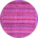 Round Machine Washable Abstract Pink Modern Rug, wshabs2374pnk