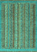 Machine Washable Abstract Turquoise Modern Area Rugs, wshabs2374turq