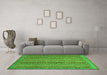 Machine Washable Abstract Green Modern Area Rugs in a Living Room,, wshabs2374grn