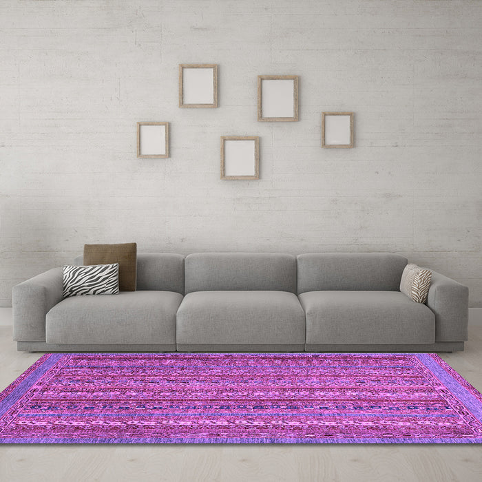 Machine Washable Abstract Purple Modern Area Rugs in a Living Room, wshabs2374pur
