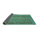 Sideview of Abstract Turquoise Modern Rug, abs2374turq