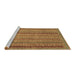 Sideview of Machine Washable Abstract Brown Modern Rug, wshabs2374brn