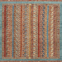 Square Abstract Chestnut Red Modern Rug, abs2374