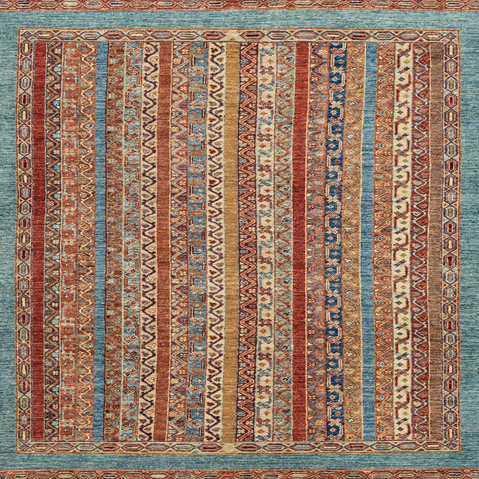 Square Abstract Chestnut Red Modern Rug, abs2374