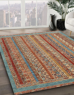 Machine Washable Abstract Chestnut Red Rug in a Family Room, wshabs2374