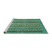 Sideview of Machine Washable Abstract Turquoise Modern Area Rugs, wshabs2374turq