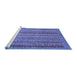 Sideview of Machine Washable Abstract Blue Modern Rug, wshabs2374blu