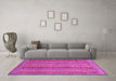 Machine Washable Abstract Pink Modern Rug in a Living Room, wshabs2374pnk