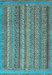 Abstract Light Blue Modern Rug, abs2374lblu