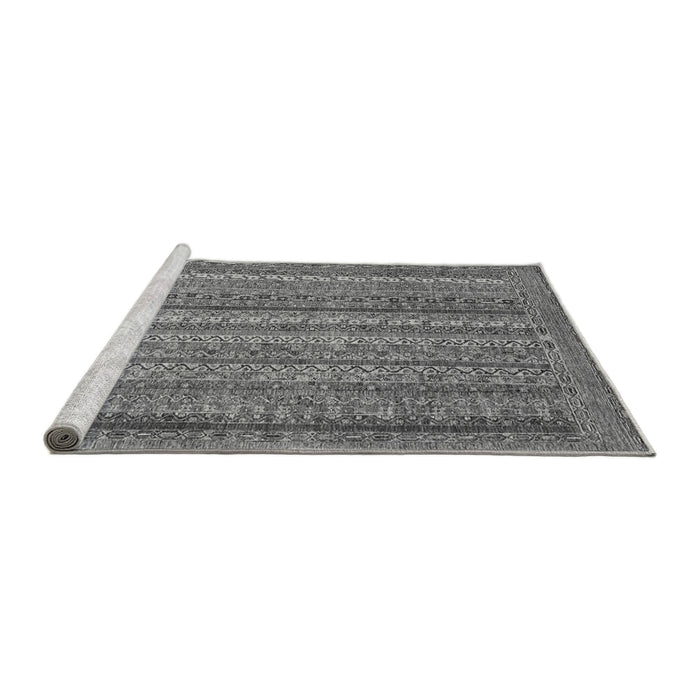 Sideview of Machine Washable Abstract Gray Modern Rug, wshabs2374gry