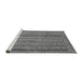 Sideview of Machine Washable Abstract Gray Modern Rug, wshabs2374gry