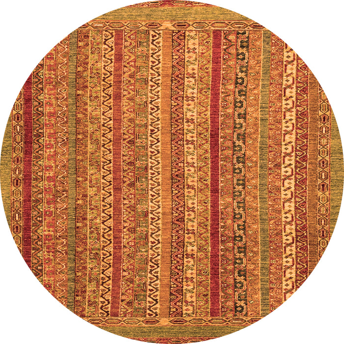 Round Abstract Orange Modern Rug, abs2374org