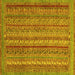 Square Abstract Yellow Modern Rug, abs2374yw