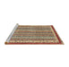 Sideview of Machine Washable Abstract Chestnut Red Rug, wshabs2375